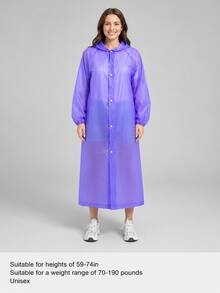 Adult Unisex Thickened EVA Reusable Raincoat With Hood And Drawstring, Long Style, Suitable For Outdoor Camping And Hiking - Multicolor - View 14