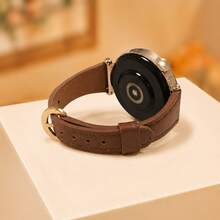 1pc Women's Slim Waist Microfiber Leather Smart Watch Band, Suitable For 18mm/20mm, Compatible With Samsung Galaxy Watch 8/7/6/5/4 (40mm, 44mm), Quick Release Spring Bar, Tool-Free Installation, Easy To Wear Watch Strap, Compatible With Huawei Watch GT6/5/4/3/Pro (46mm), Suitable For Watch Interface Width 18mm, 20mm Smart Watch Band Accessories - Coffee Brown - View 5