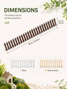 90cm Mini Wooden Fence, Suitable For Fairy Garden, Micro Landscape, Flower Pot, Small Landscape Fence Tool, Mini Garden Decoration, Ideal For Home Decor, Room Decor, Garden Decor, Perfect For Birthday And Graduation Gifts - Mini Wooden Fence - View 7