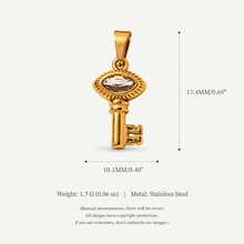 1pc Gold Rhinestone Pendant, Minimalist High-End Style, 18KPVD Gold Plated 316 Stainless Steel Material, Waterproof And Fade-Resistant, Suitable For Handmade Shop DIY, Factory Semi-Finished Product Production And Other Scenarios - Multicolor - View 7