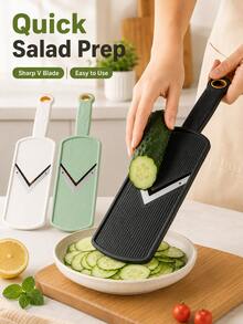 3/2/1pc Japanese Style Multi-Function Handheld Cabbage Shredder & Slicer, Cucumber Lemon Potato Onion Grater, Vegetable Chopper, Fruit Cutter, Potato Slicer, Onion Chopper, Home Salad Prep Kitchen Accessory, Kitchen Utensil, Kitchen Tool, Cooking Tool - Multicolor - View 4