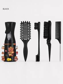 6pcs Comb Set, Fine Mist Spray Bottle, Suitable For Adults And Women, Hair Styling Tool Set, Hair Spray Bottle, Rat Tail Comb, Hairline Brush And Stickers, Perfect For Hair Design And Hairstylists, Perfect Gift For Girls, Back To School - Multicolor - View 8