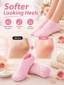Moisturizing Silicone Gel Socks, Reusable Silicone Moisturizing Foot Socks, Designed For Women With Dry And Cracked Feet, Suitable For Foot Care, Foot Moisturizing, Foot Protection Shoe Covers, Easy To Clean, Lightweight Design, Relieve Heel Cracking, Soften Rough Skin, Calluses, Remove Dead Skin, Effective Foot Care, Best Christmas Gift For Women - Multiple Styles - View 9