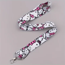 SANRIO 2D 1pc Hello Kitty Cute Cartoon Character Badge Lanyard - Detachable Phone Lanyard Keychain, Card Protection Accessory, Suitable For Stylish Key Rings - Ideal For Office, Or Travel Use, Suitable For Hello Kitty Lovers, Great Gift For Family And Friends - A - View 5