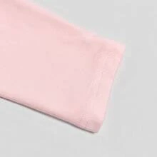 Women's Solid Color 2 Pieces Shorts Set, Long Sleeve Ruched Square Neck Cropped Top, Dating And Vacation Elegant Pink - Pink - View 8