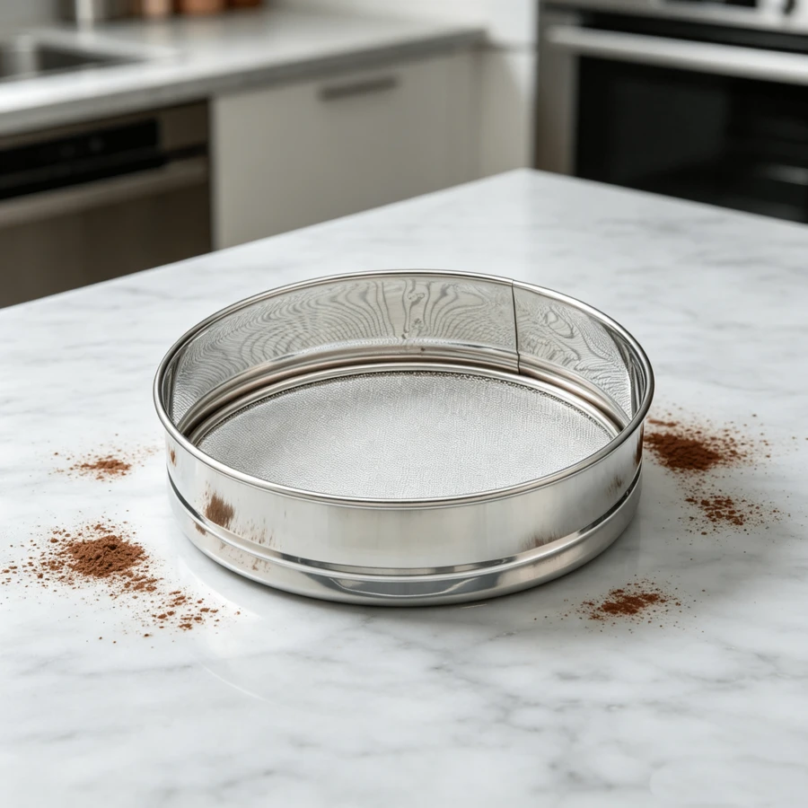 Fine-Mesh Stainless Steel Drum Sieve, 20.5 Cm Diameter For Kitchen - Silver - View 1