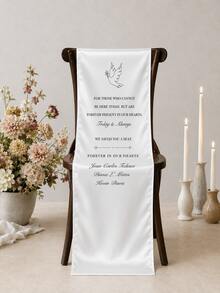 Custom Silk Memorial Chair Sign, Custom Wedding Memorial Chair Sign, Deep Remembrance Reserved Banner, Personalized Fabric Reserved Sign For Ceremony, Family Tribute Banner, Love Memory Memorial Sign, Wedding Decoration Gift - Multicolor - View 2