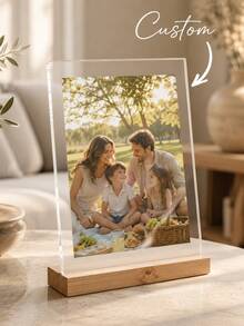 Customizable 2D Acrylic Photo Frame Display Stand, Personalized Engagement Photo Frame, Perfect Gift For Newlyweds, Engagement Or Family/Friends - Multicolor - View 4