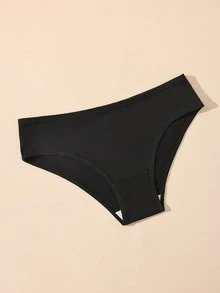 7pcs Plus Size Black & White Low Waist Cotton Women's Triangle Panties Casual Comfortable Girls Underwear - Black and White - View 3
