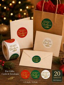 Christmas Stickers Gift Stickers Envelope Stickers Christmas Gold Foil Self-Adhesive Stickers Holiday Decoration Stickers Labels Christmas Decorative Stickers For Gift Wrapping Holiday Cards Envelope Sealing Cute Gold Foil Design - Multicolor - View 4