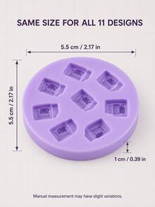 1pc 11 Styles Optional Mini Dessert Silicone Mold, Cute Food Shaped Chocolate Candy Fondant Mold, Mini Cake Baking Mold, Suitable For Home Kitchen, Party Dessert Table, DIY Snack Making, Baking Accessories, Purple - Multicolor - View 6