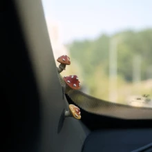 3件組不對稱蘑菇小雕像，汽車儀表板裝飾，創意趣味車內桌面擺飾 - A - 查看 3