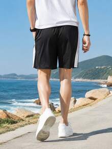 Under Armour Men's Train Stretch 2.0 Knit Loose Fit Outdoor Workout Shorts 1383346-001 - Black/white - View 4