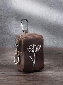 Simple Line Print Storage Bag With Zipper, Key Pouch, Card Holder, Belt Loop, Waist Bag, Running/Sports Mini Hanging Bag, Casual Outdoor Bag - Multicolor - View 13