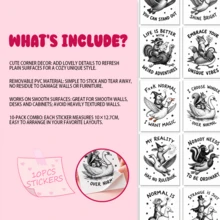 10 buah Stiker Perekat Diri Kutipan Hewan Lucu Hitam Putih, Desain Burung & Tupai Gambar Tangan Retro, Label Dekoratif untuk Jurnal, Buku Catatan, Hadiah & Scrapbooking - 10Pcs - View 7