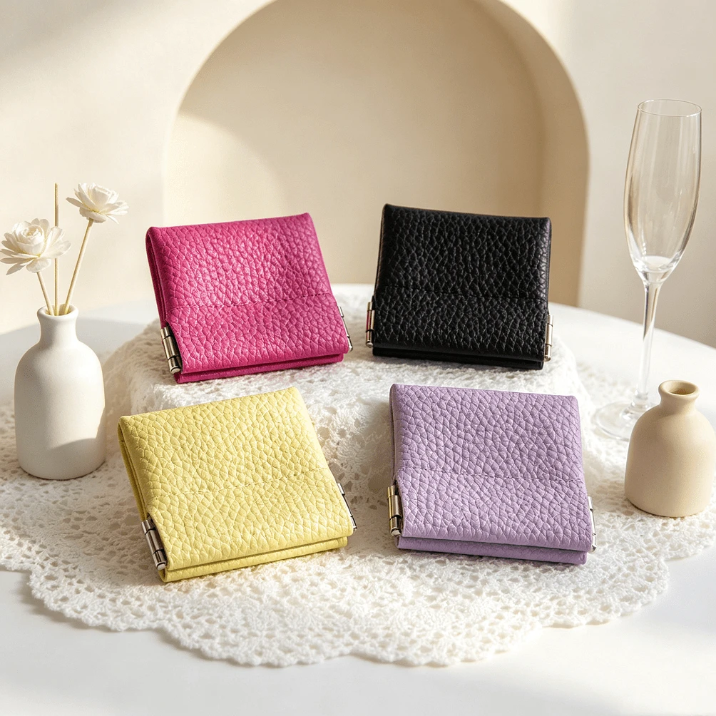 4pcs Premium PU Leather Mini Jewelry Storage Bags, Auto-Closure, Multi-Color Dust-Proof Travel Earring Ring Organizer, Ideal Birthday Gift - Same Style In Multiple Colors - View 1