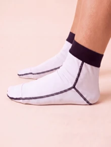 1Set/1Pair White Moisturizing Relief Socks, Reusable Spa Moisturizing Socks, Use With Your Favorite Lotions Skin Repair, Home Foot Care, Travel Foot Care, Feet Care, Foot Mask, Pedicure Tools - White - View 6
