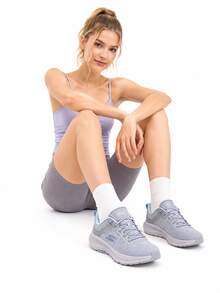 Skechers Women's GO RUN Series Breathable Flyknit Lightweight Non-Slip Cushioned Running Shoes - Light Grey - View 1