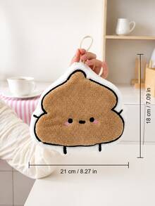 1pc Creative Poop & Toilet Paper Hanging Hand Towel, Soft Coral Fleece Absorbent Cartoon Hand Towel With Hanging Ring, Cute Japanese Style Kitchen Cloth & Bathroom Decor, Fun Practical Home Kitchen Housewarming Gift - Multiple Styles and Colors - View 12