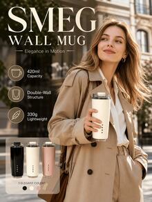 SMEGGEMS Double-Wall Insulated Travel Mug 420ml Lightweight Coffee Cup With Lid, Portable For Office And Commute - Below 0.5L - View 8