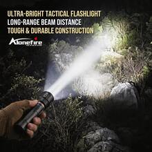 Zoomable Tactical LED Flashlight, High Power USB Rechargeable Handheld Torch, Alonefire Portable Outdoor Light For Camping Hiking Hunting Fishing, Emergency Survival Lighting - Multicolor - View 7
