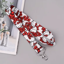 SANRIO 2D 1pc Hello Kitty Cute Cartoon Character Badge Lanyard - Detachable Phone Lanyard Keychain, Card Protection Accessory, Suitable For Stylish Key Rings - Ideal For Office, Or Travel Use, Suitable For Hello Kitty Lovers, Great Gift For Family And Friends - A - View 8