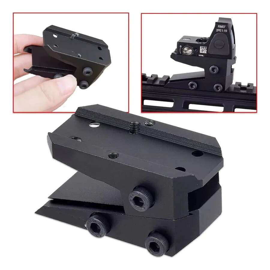 Picatinny Rail Height Adjustable Mount For Reflex Sight - Black - View 1