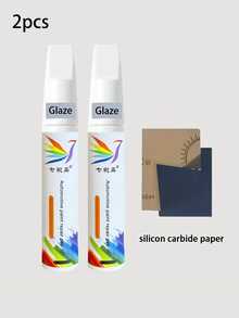 2pcs/Set Car Paint Touch-Up Pen Scratch Repair Kit, Anti-Rust Paint, Universal Pearl White Black Red Blue Grey, With Wet Sandpaper, Repair Paint - Car Touch-up Paint Pen - View 16