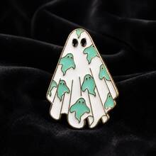 3 buah Bros Hantu Kartun Lucu untuk Halloween, Pin Kerah Modis untuk Sehari-hari & Pesta, Hadiah Liburan - Hijau - View 9