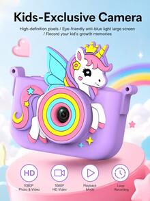 YAIUZGOO Kamera Digital Unicorn dengan Kamera Depan & Belakang Ganda, Foto HD 48MP, Video 1080P, Autofokus AF, Layar Besar, Kamera Kompak Portabel untuk Selfie, Perjalanan, Fotografi & Momen Sehari-hari - View 4