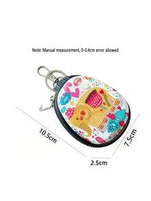 Women Cute Cartoon Key Pouch, Korean Simple Style Compact Mini Large‑Capacity Key Case For Car & Home Keys - Multicolor - View 8