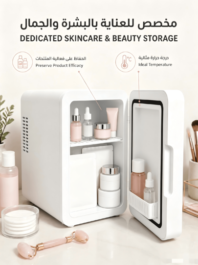 4L Dual‑Use Mini Cosmetic Fridge, Cooler & Warmer 28dB Quiet Refrigerator With LED Mirror Light, Triple Insulation Removable Shelf For Skincare, Drinks, Breast Milk, Bedroom Travel