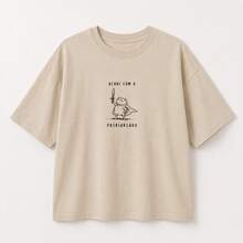 Camiseta Feminina Estampa Sapo Acabe com o Patriarcado Manga Curta Casual Streetwear - Bege - Visão 2