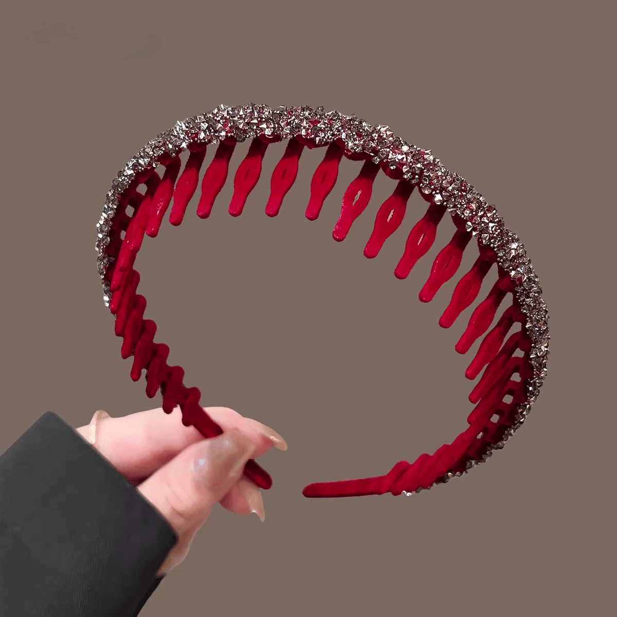 1pc Vintage High Top Headband - Elegant Braided Band With Teeth, Non-Slip Decorative Hairband, Fashionable Women's Hair Accessory - Multicolor - View 1
