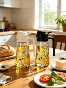 1pc Portable Olive Oil Spray & Pour Bottle, 2-In-1 Automatic Flip Lid Oil Bottle With Kitchen Sprayer, Plastic Oil Bottle For Cooking, Grilling, Air Fryer, Baking, Salad - View 8