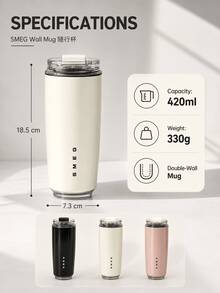 SMEGGEMS Double-Wall Insulated Travel Mug 420ml Lightweight Coffee Cup With Lid, Portable For Office And Commute - Below 0.5L - View 3