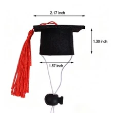 2/6/10/14pcs Mini Pet Graduation Cap, Adjustable Dog Cat Graduation Hat With Colorful Tassel, Pet Costume Photo Prop Accessory - Multicolor - View 2