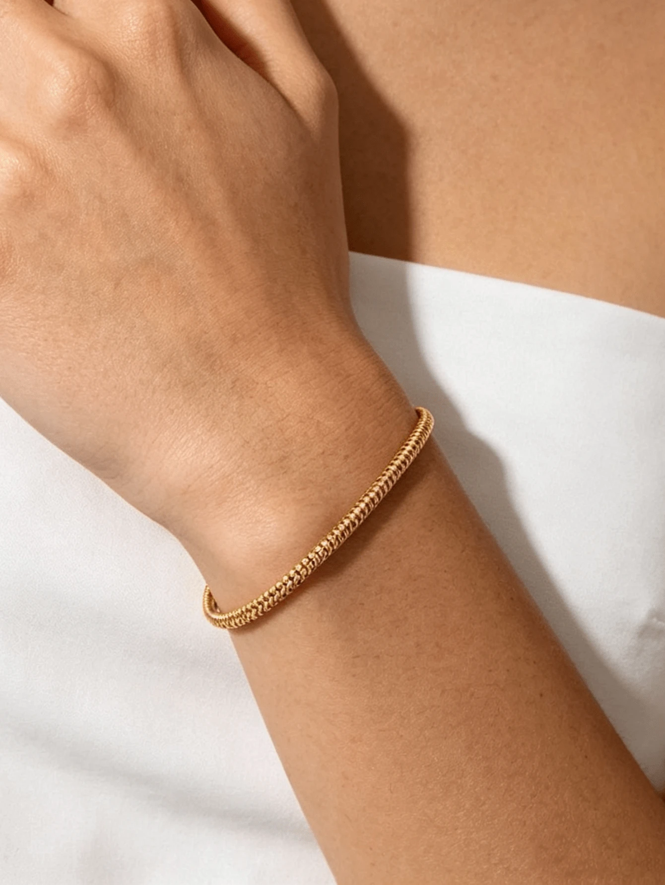 1pc Minimalist Fashion Stainless Steel Gold Snake Chain Bracelet Suitable For Women's Daily Wear - Yellow Gold - View 1