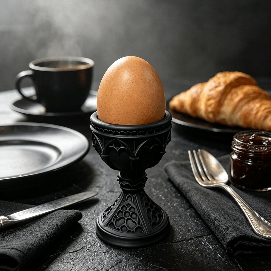 Exquisite Gothic Style Statue Egg Cup, Vintage Dark Aesthetic, Egg Cups Elegant Tabletop Decor, Personalized Creative Item, Gothic Carved 3D Printed Egg Cup, Three-Dimensional Exquisite Design, Dark Style Tabletop Decoration Creative Ornament, Gothic Home Decor Ornament, Perfect Gift For Gothic And Dark Style Enthusiasts