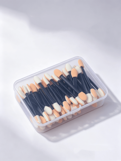150Pcs Double Sided Eyeshadow Sponge Applicators Soft Foam Makeup Sponge Wands Eye Shadow Blending Tool Portable Cosmetic Applicator Sticks For Eyes Makeup With Clear Storage Case
