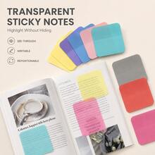 20pcs Colorful Transparent Sticky Notes, Waterproof Writable Self-Adhesive Memo Pads, Reusable Page Markers Bookmarks For Reading, Study, Note-Taking, School And Office Supplies - one-size - View 7