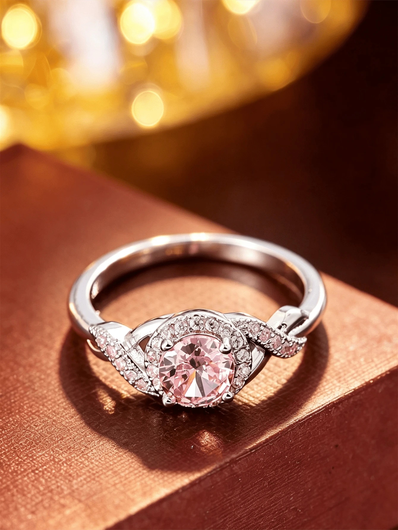 1pc French Sweet Goddess Exquisite Sparkling Engagement Ring, Cute Romantic Elegant Women's Ring, Bridal Wedding Dress Matching Accessory - Ring - View 1