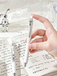 4 Boxes Cute Rabbit Shape Retractable Neutral Pens, Quiet Press Fast-Drying Black Ink Pens, CS Nib, Aesthetic Design 0.5mm Water-Based Pens, Suitable For Students Exams And Notes, School Supplies, Back To School Season - Multiple Options Available - View 7