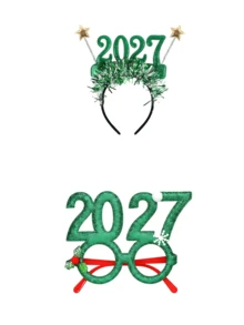 6/2pcs 2027 Christmas Costume Accessory Set, Includes Star Headband And Decorative Glasses, Suitable For Christmas Decoration, Holiday Party And Atmospheric Photo Props, Applicable For Christmas, Theme Party And New Year Party - Multicolor - View 9