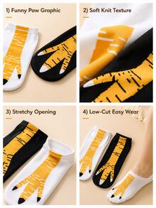 Novel Chicken Leg Socks With Fun Animal Paw Print 3D Printed Socks. A Great Choice For Funny Gifts And Gift Exchange, Especially For Holiday Parties And Oddity Socks Day. One Size Fits All, Unisex. - Multicolor - View 5