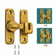 1 Set Universal Metal Lock, 90/180 Degree Rotating Security Padlock, Suitable For Barn Doors, Bathroom Sliding Doors, Garages, Bedrooms, Cabinets And Other Doors And Cabinets - Multicolor - View 5