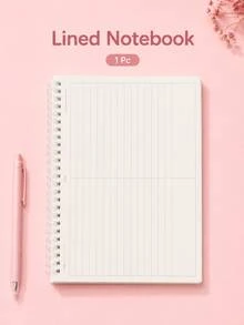 1pc This Planner Features Two-Page Layouts (Lined And Gridded), Color-Blocked Separation, And Includes A Title Section, Content Area, And Notes Section. It Is Spiral-Bound And Suitable For Student Class Notes And School Office Supplies. - Multiple Styles - View 7