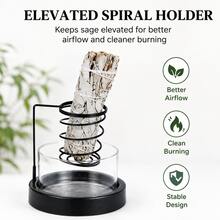 Decorative Incense Stick Holder, Modern Sage Palo Santo Burner, Suitable For Meditation, Yoga, Reading, Spiritual Home Decor - Black 1pc - View 4