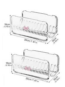Clear Bow Acrylic Hair Tool Storage Rack, Desktop Organizer For Curling Wand, Flat Iron, Hair Straightener Brush, Bathroom Vanity Counter Storage Holder Box For Hair Styling Appliances - Multicolor - View 12
