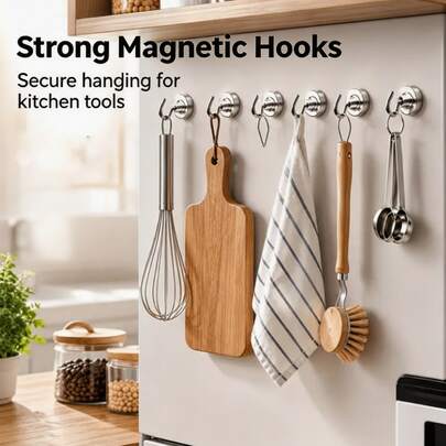 2026 New Modern Style 10 Pack Premium Thickened Wear-Resistant Metal Fridge Hooks, Multi-Scene Storage Organizer For Home Kitchen Office Garage, Sturdy Durable Practical Daily Sorting Gadget Multipurpose Household Space Arrangement Holiday Gift2